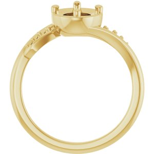 10K Yellow Gold 8x6 mm Oval Ring Mounting – image 4