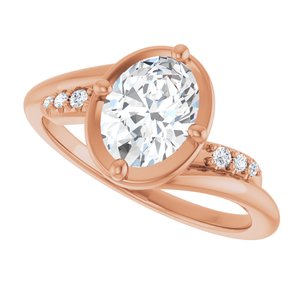10K Rose Gold 8x6 mm Oval Ring Mounting – image 8