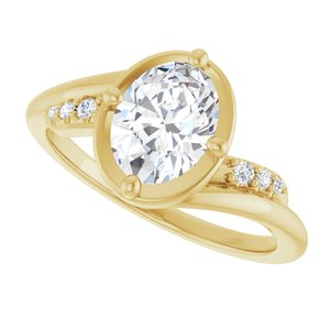 18K Yellow Gold 8x6 mm Oval Ring Mounting – image 8