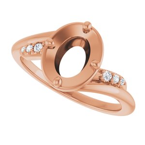 14K Rose Gold 8x6 mm Oval .05 CTW Lab-Grown Diamond Semi-Set Ring – image 5