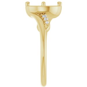 14K Yellow Gold 8x6 mm Oval .05 CTW Lab-Grown Diamond Semi-Set Ring – image 4