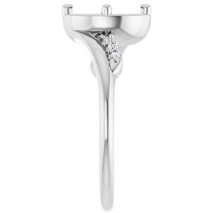 14K White Gold 8x6 mm Oval 1/5 CTW Natural Diamond Semi-Set Ring – image 4