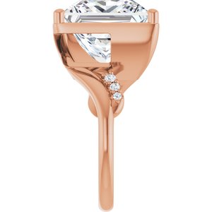 10K Rose Gold 12x12 mm Square Ring Mounting – image 7