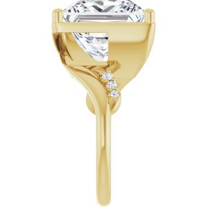 10K Yellow Gold 12x12 mm Square Ring Mounting – image 7