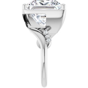 10K White Gold 12x12 mm Square Ring Mounting – image 7
