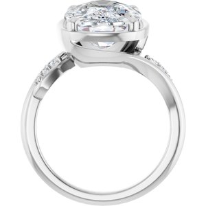 Platinum 14x10 mm Elongated Cushion Ring Mounting – image 3
