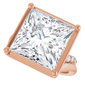 14K Rose Gold 12x12 mm Square Ring Mounting – image 8