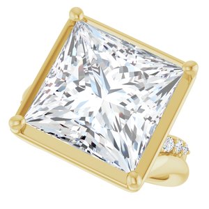 10K Yellow Gold 12x12 mm Square Ring Mounting – image 8