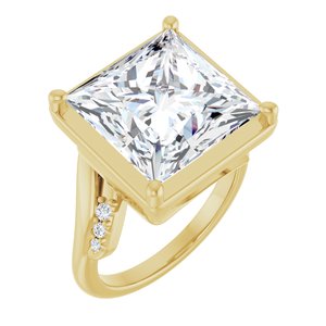 10K Yellow Gold 12x12 mm Square Ring Mounting