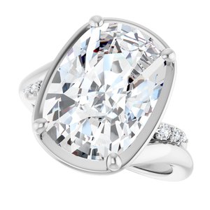 Continuum Sterling Silver 14x10 mm Elongated Cushion Ring Mounting – image 8