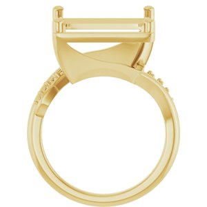 10K Yellow Gold 12x12 mm Square Ring Mounting – image 4