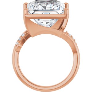 10K Rose Gold 12x12 mm Square Ring Mounting – image 3
