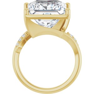 18K Yellow Gold 12x12 mm Square Ring Mounting – image 3