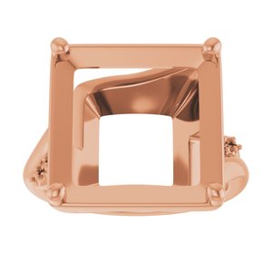 10K Rose Gold 12x12 mm Square Ring Mounting – image 6