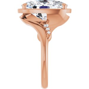 10K Rose Gold 14x10 mm Elongated Cushion Ring Mounting – image 7