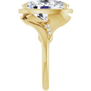 10K Yellow Gold 14x10 mm Elongated Cushion Ring Mounting – image 7
