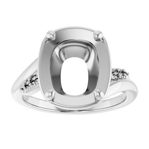Continuum Sterling Silver 11x9 mm Elongated Cushion Ring Mounting – image 6
