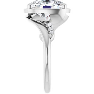 Platinum 11x9 mm Elongated Cushion Ring Mounting – image 7