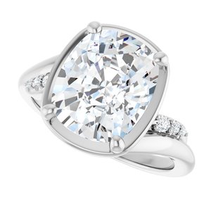Continuum Sterling Silver 11x9 mm Elongated Cushion Ring Mounting – image 8