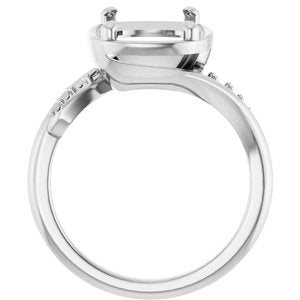 Sterling Silver 11x9 mm Elongated Cushion Ring Mounting – image 4