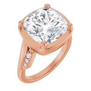 18K Rose Gold 11x11 mm Cushion Ring Mounting