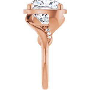 10K Rose Gold 11x11 mm Cushion Ring Mounting – image 7