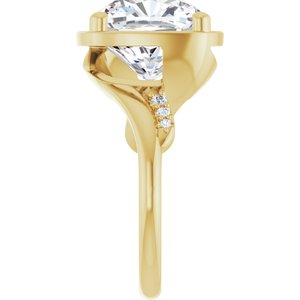 18K Yellow Gold 11x11 mm Cushion Ring Mounting – image 7