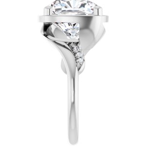 Platinum 11x11 mm Cushion Ring Mounting – image 7