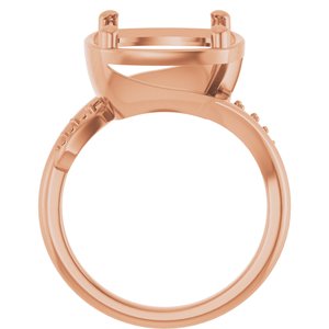 10K Rose Gold 11x11 mm Cushion Ring Mounting – image 4