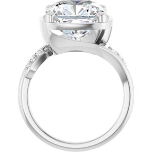 10K White Gold 11x11 mm Cushion Ring Mounting – image 3