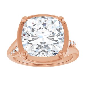 14K Rose Gold 11x11 mm Cushion Ring Mounting – image 5