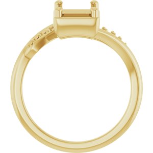 14K Yellow Gold 8x6 mm Emerald Ring Mounting – image 4