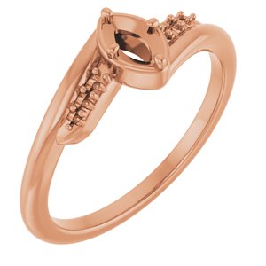 10K Rose Gold 5x3 mm Marquise Ring Mounting – image 2
