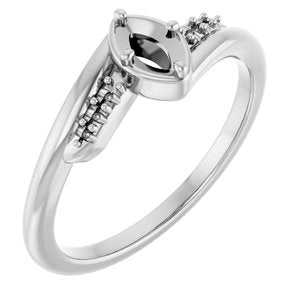 18K White Gold 5x3 mm Marquise Ring Mounting – image 2