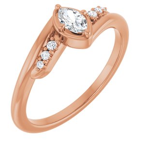 18K Rose Gold 5x3 mm Marquise Ring Mounting
