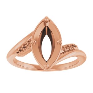 10K Rose Gold 11x5.5 mm Marquise Ring Mounting – image 6