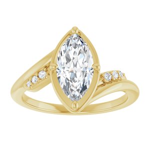 14K Yellow Gold 11x5.5 mm Marquise Ring Mounting – image 5