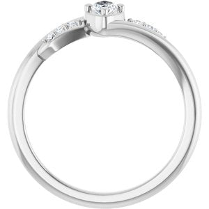 18K White Gold 5x3 mm Marquise Ring Mounting – image 3