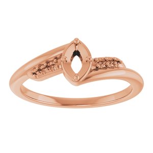 10K Rose Gold 5x3 mm Marquise Ring Mounting – image 6