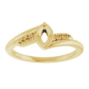 14K Yellow Gold 5x3 mm Marquise Ring Mounting – image 6