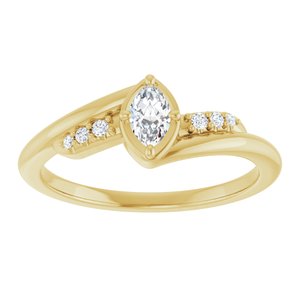 10K Yellow Gold 5x3 mm Marquise Ring Mounting – image 5