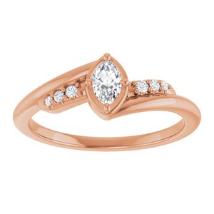 10K Rose Gold 5x3 mm Marquise Ring Mounting – image 5