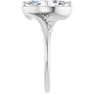 14K White Gold 11x5.5 mm Marquise Ring Mounting – image 7