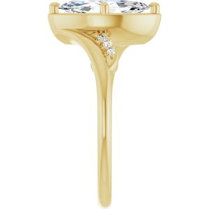 10K Yellow Gold 11x5.5 mm Marquise Ring Mounting – image 7