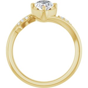 18K Yellow Gold 11x5.5 mm Marquise Ring Mounting – image 3