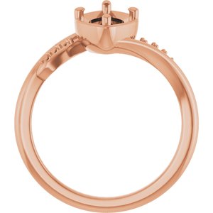 14K Rose Gold 11x5.5 mm Marquise Ring Mounting – image 4