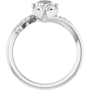 14K White Gold 11x5.5 mm Marquise Ring Mounting – image 3
