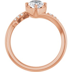 14K Rose Gold 11x5.5 mm Marquise Ring Mounting – image 3