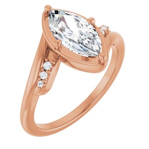 10K Rose Gold 11x5.5 mm Marquise Ring Mounting