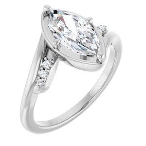 Continuum Sterling Silver 11x5.5 mm Marquise Ring Mounting